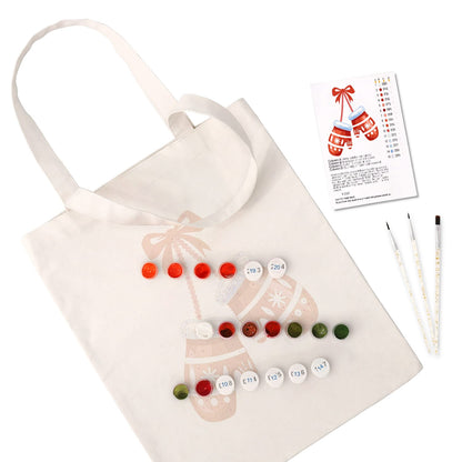Paint by Numbers – DIY Totebag | Winter Mittens