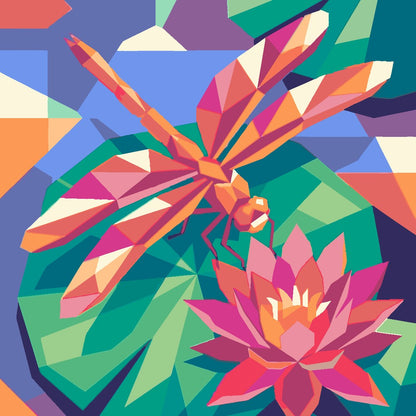 Paint by Numbers - Dragonfly on the Lily Pad