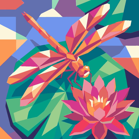Paint by Numbers - Dragonfly on the Lily Pad