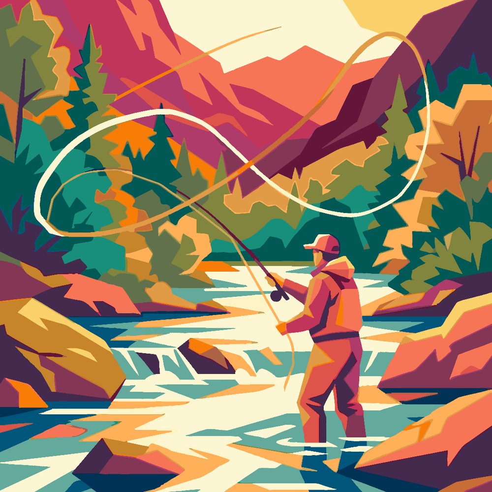Paint by Numbers - Fly Fishing in the Clear River