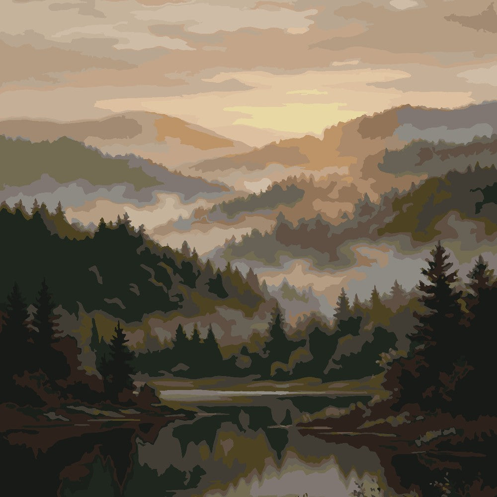 
Paint by Numbers - Foggy Pine Valley