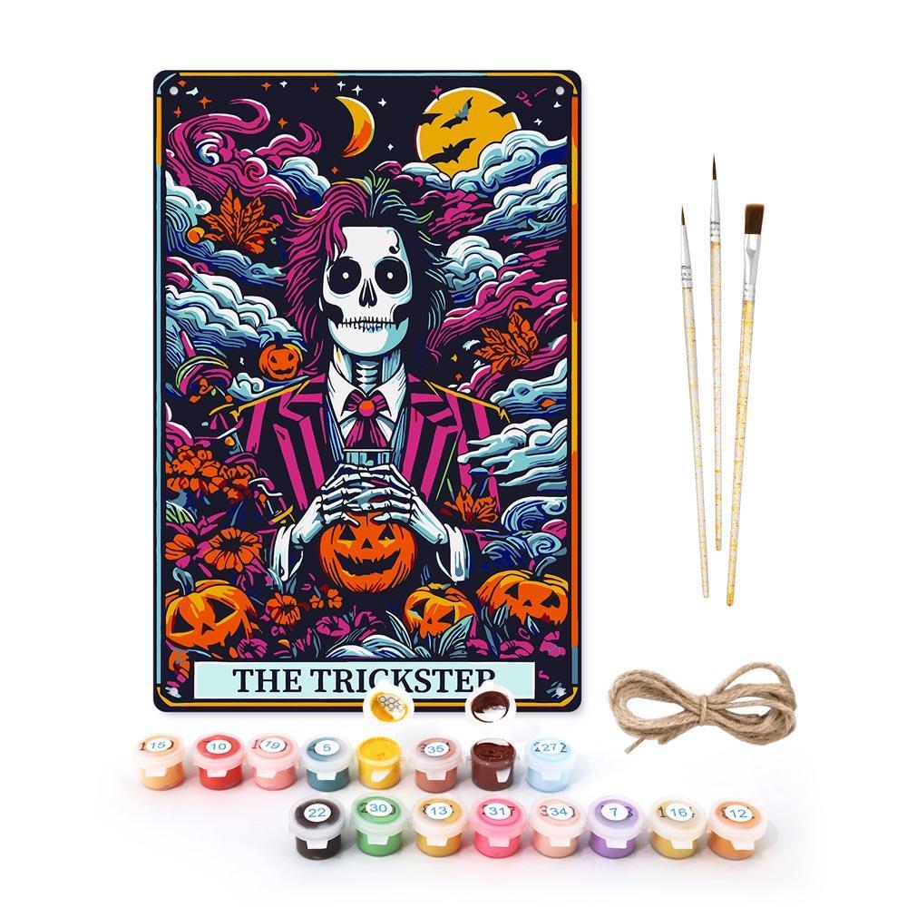 Paint by Numbers – Halloween Skeleton Art | The Trickster Pumpkins
