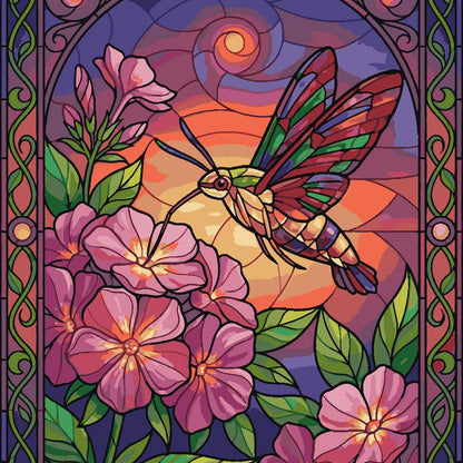 Paint by Numbers - Hummingbird Moth at Dusk