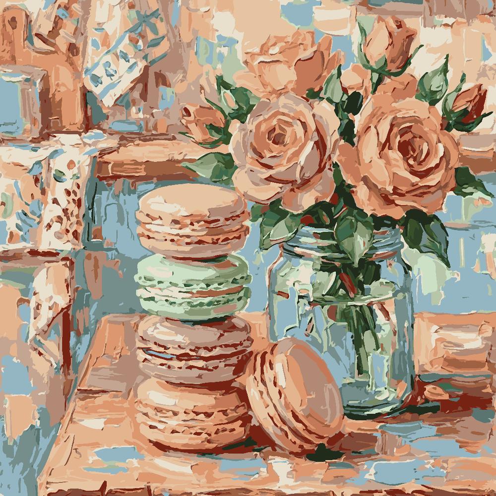 
Paint by Numbers - Macarons and Roses