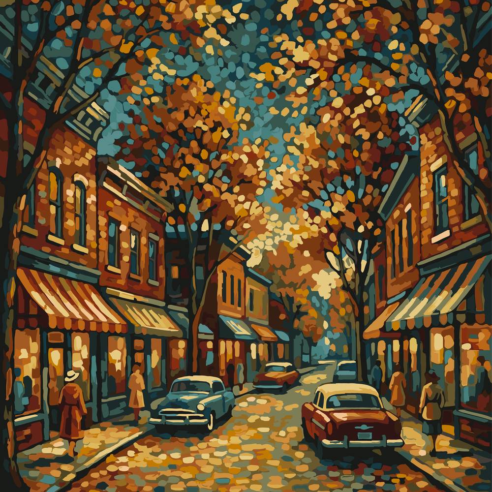 Paint by Numbers - Main Street in Autumn