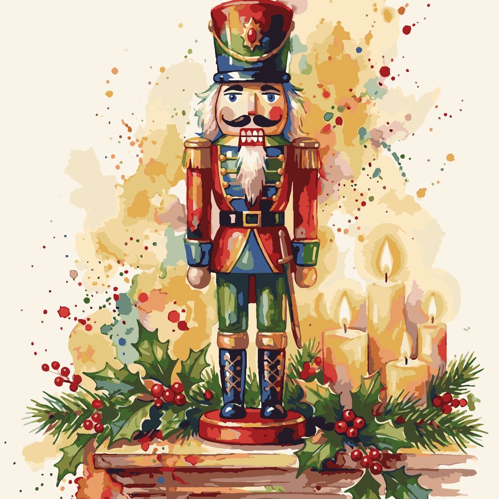 
Paint by Numbers - Nutcracker on the Mantel