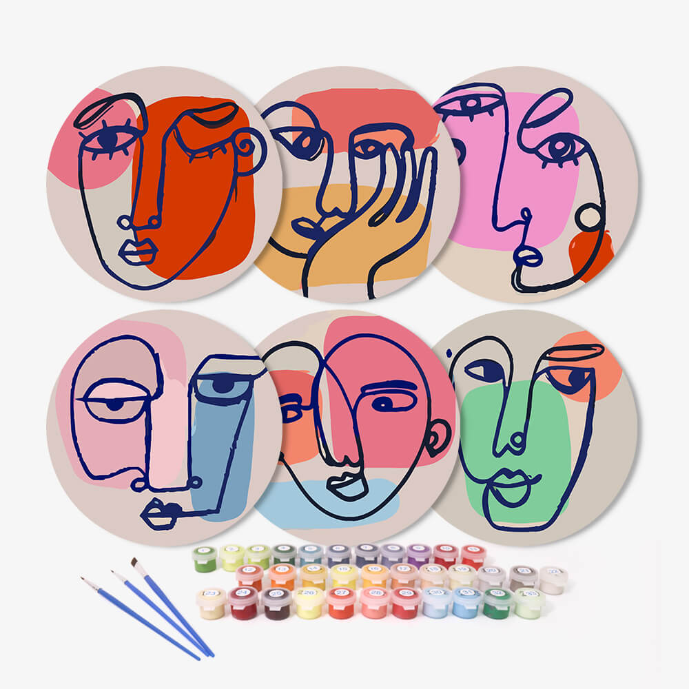 
Paint by Numbers - Placemats | Abstract Faces