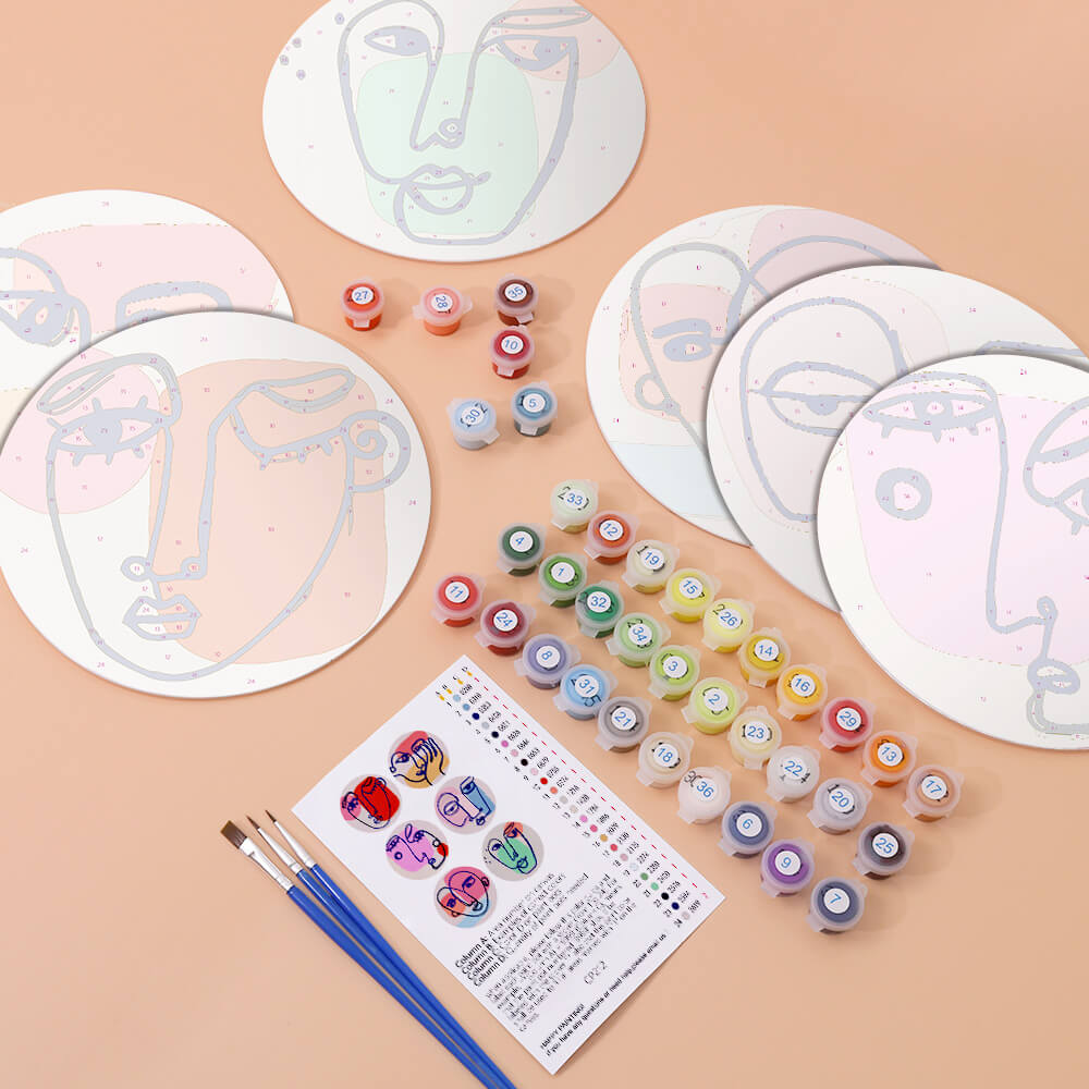 
Paint by Numbers - Placemats | Abstract Faces