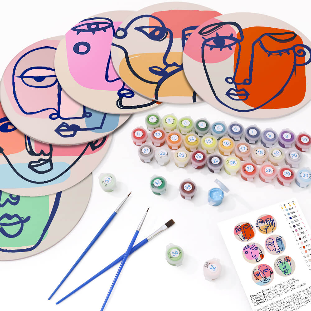 
Paint by Numbers - Placemats | Abstract Faces
