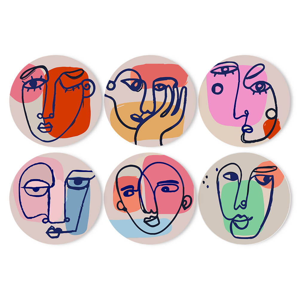 
Paint by Numbers - Placemats | Abstract Faces