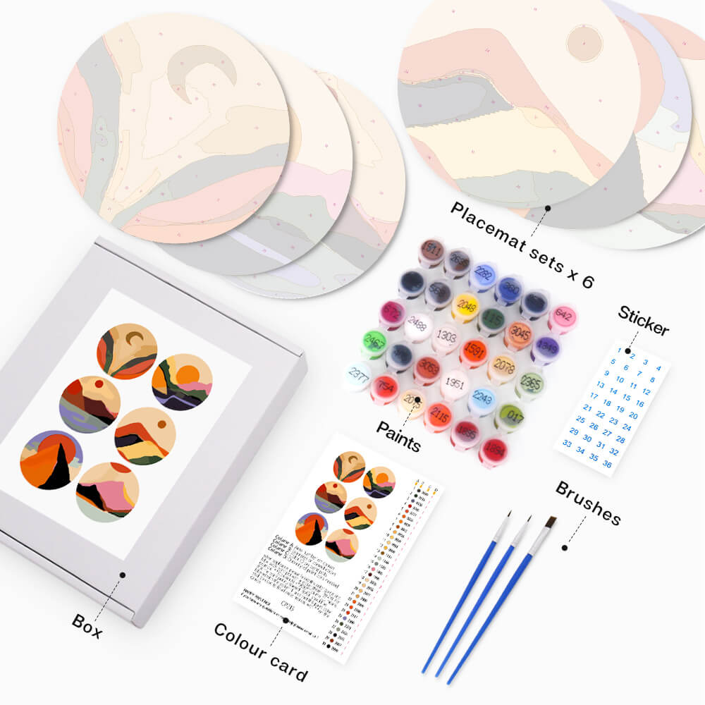 
Paint by Numbers - Placemats | Colorful Nature