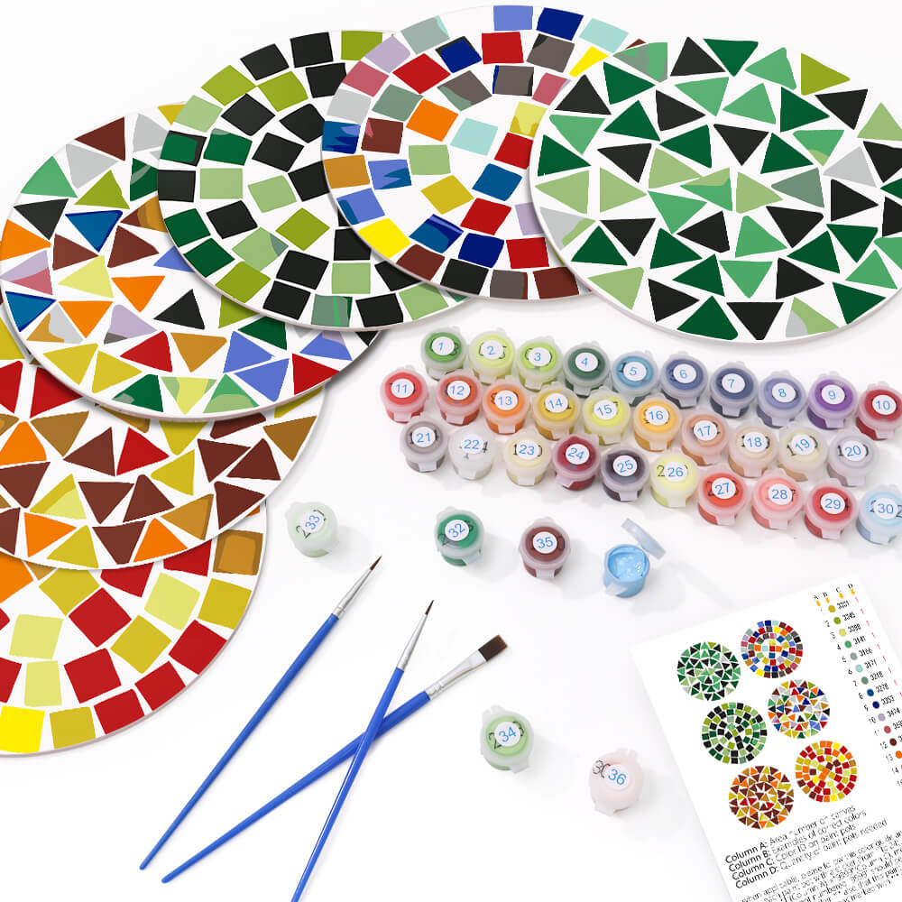 
Paint by Numbers - Placemats | Colorful Shapes