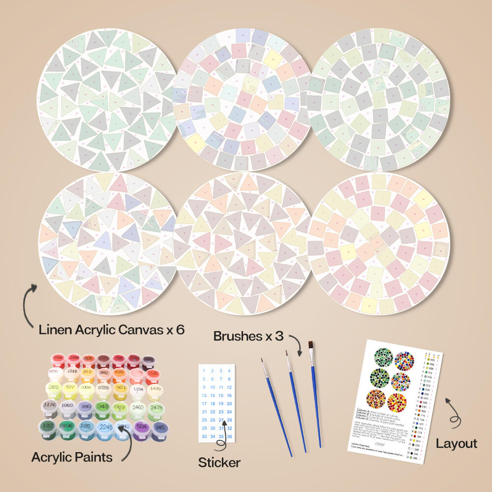 
Paint by Numbers - Placemats | Colorful Shapes