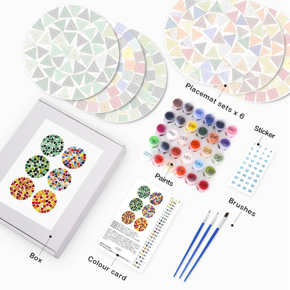
Paint by Numbers - Placemats | Colorful Shapes