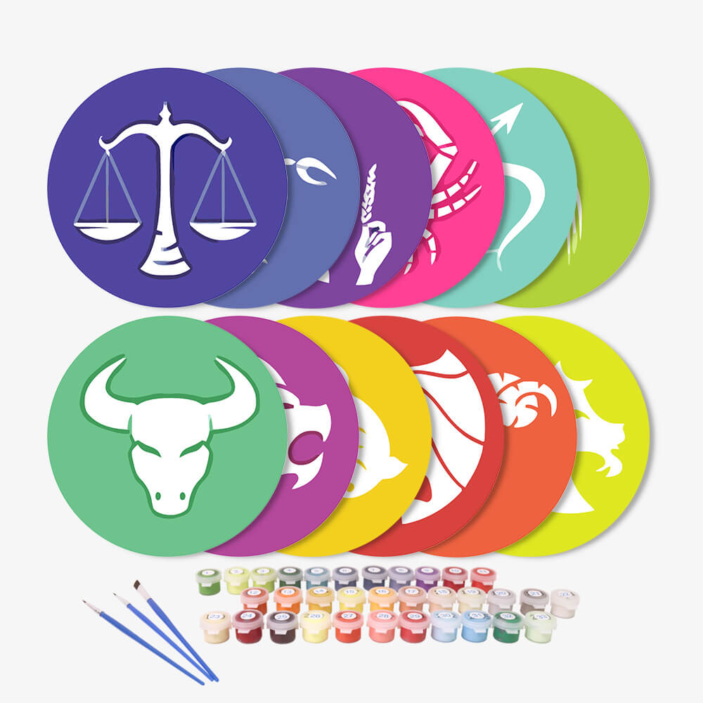 
Paint by Numbers - Placemats | Colorful Zodiac