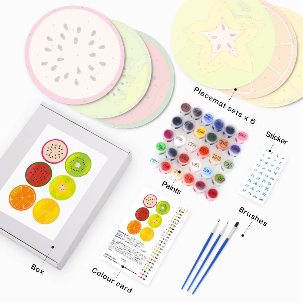 
Paint by Numbers - Placemats | Fruit