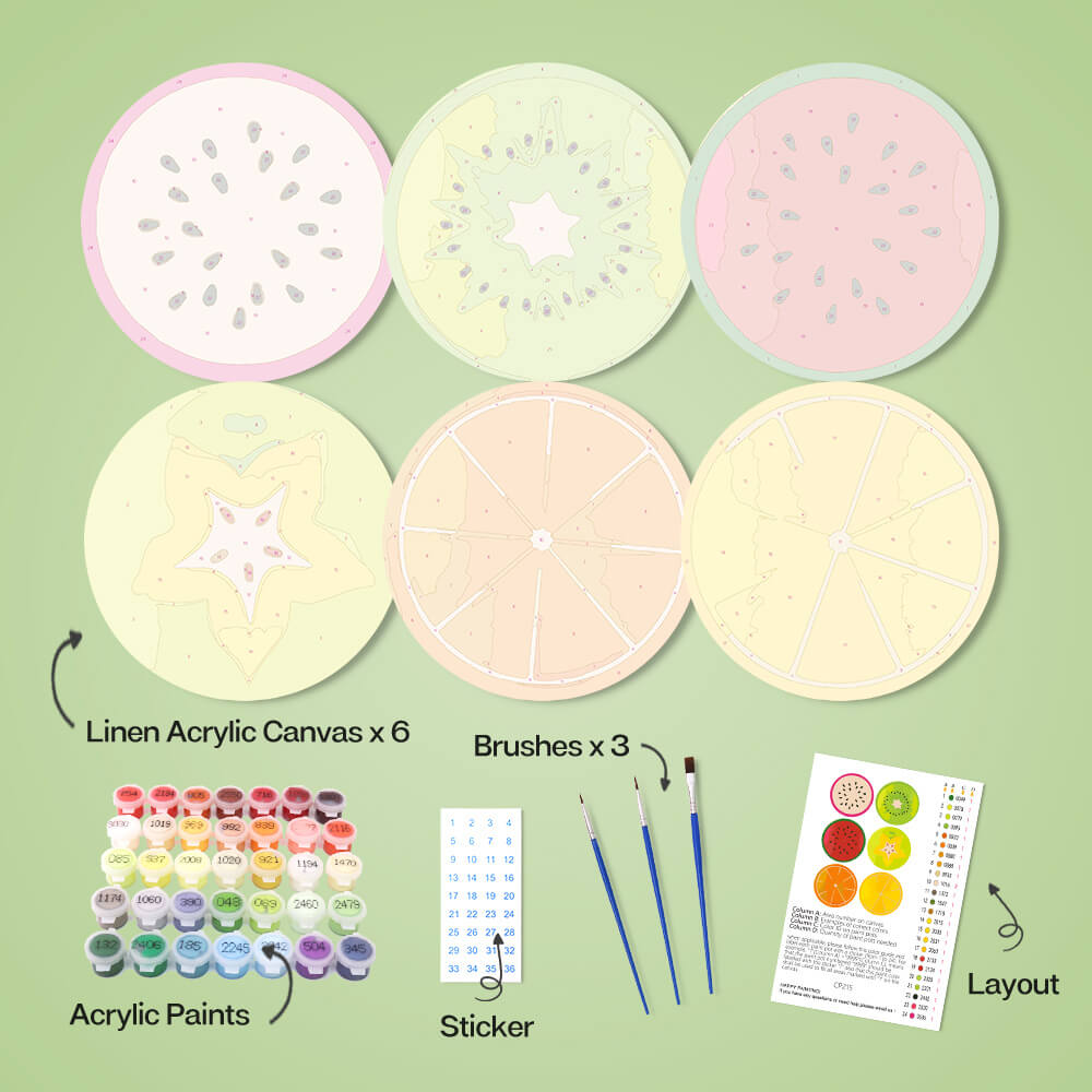 
Paint by Numbers - Placemats | Fruit