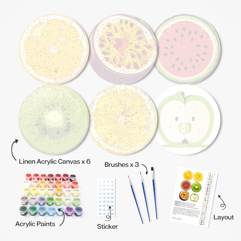 
Paint by Numbers - Placemats | Fruits
