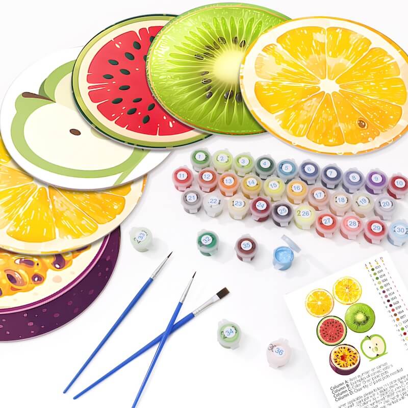
Paint by Numbers - Placemats | Fruits