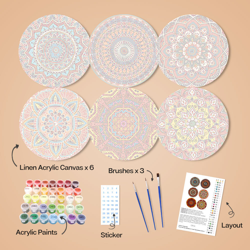 
Paint by Numbers - Placemats | Mandala