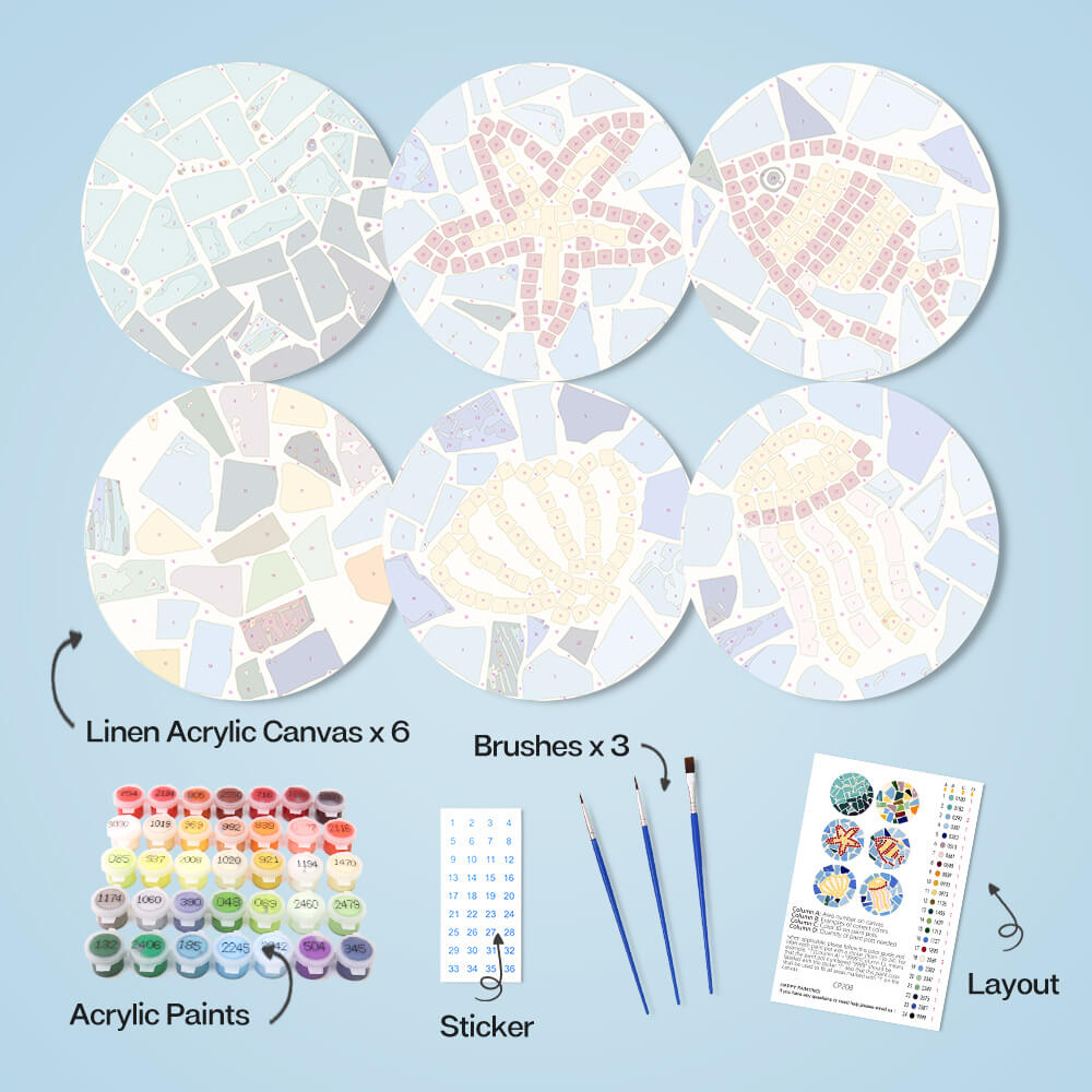 
Paint by Numbers - Placemats | Ocean Mosaic