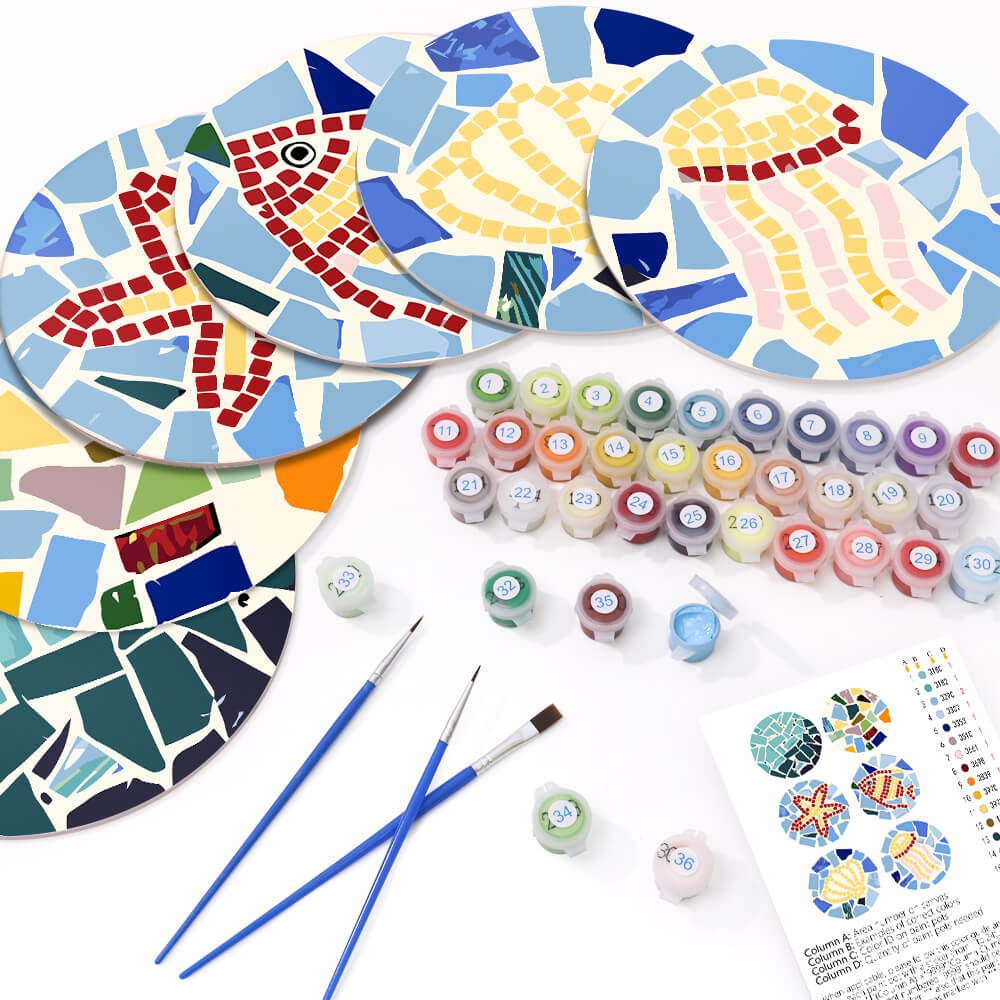 
Paint by Numbers - Placemats | Ocean Mosaic