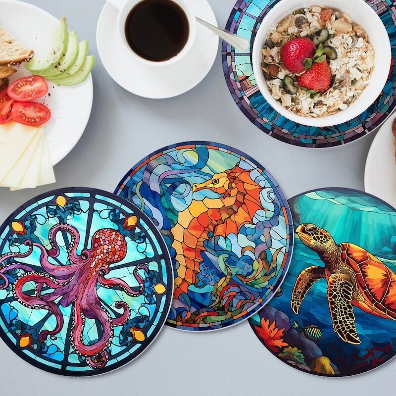 
Paint by Numbers - Placemats | Sea animals