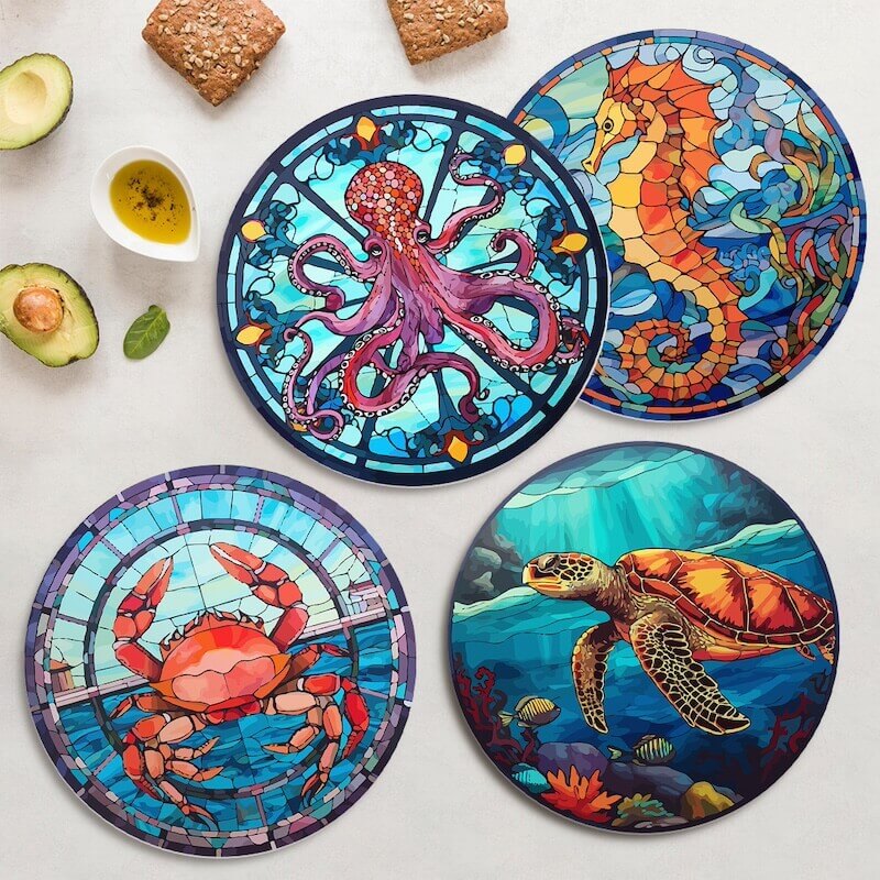 
Paint by Numbers - Placemats | Sea animals