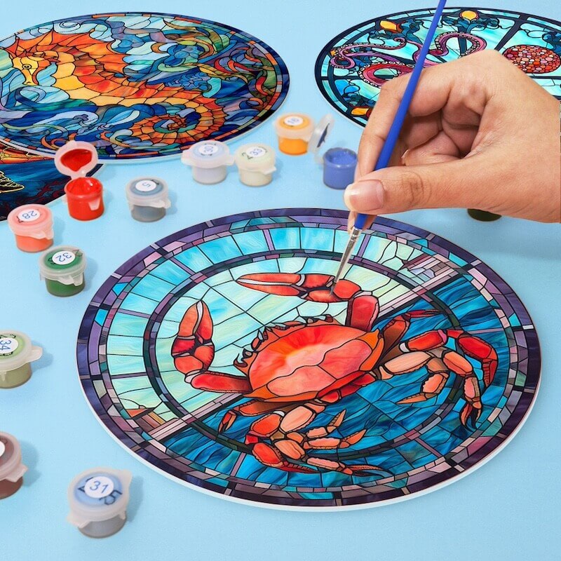 
Paint by Numbers - Placemats | Sea animals