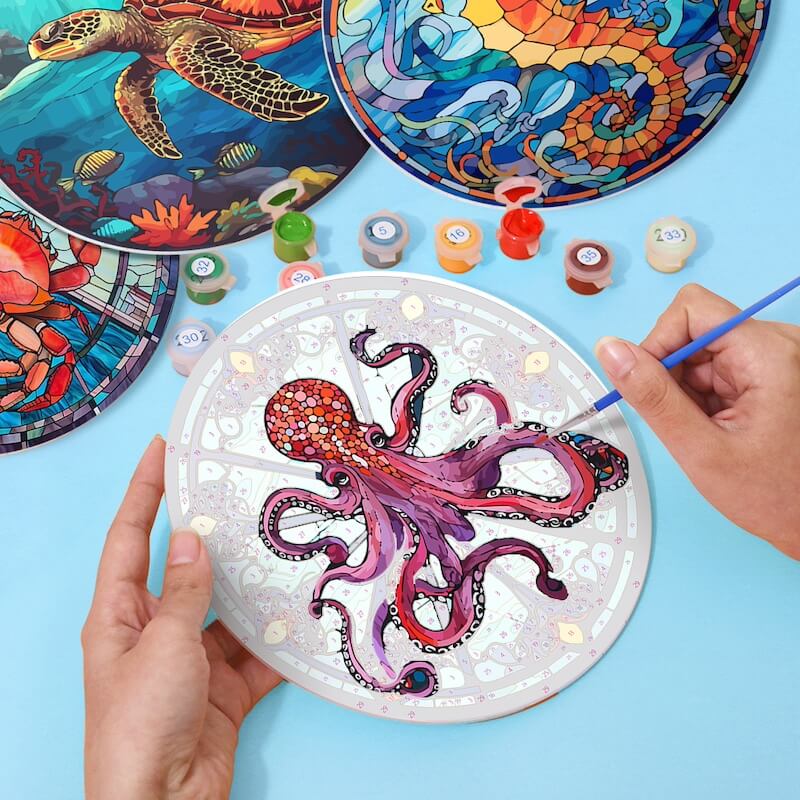 
Paint by Numbers - Placemats | Sea animals