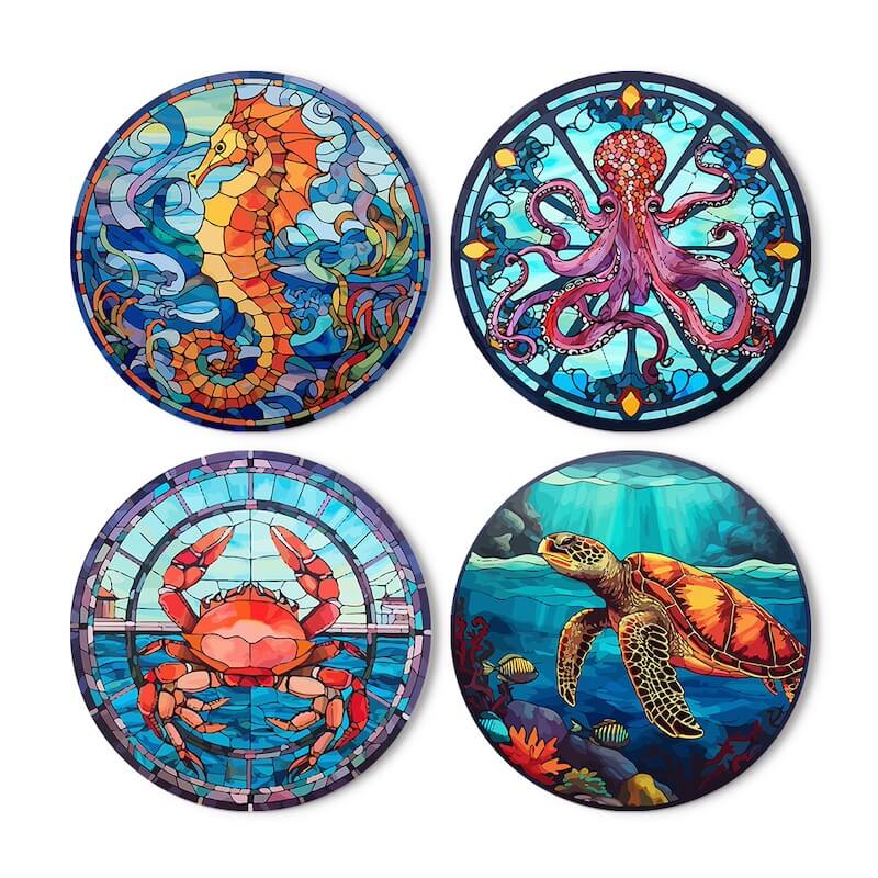 
Paint by Numbers - Placemats | Sea animals