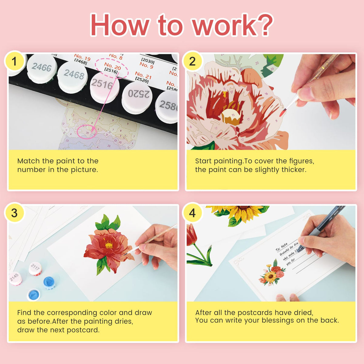 
Paint by Numbers – Postcard | Blooming Florals