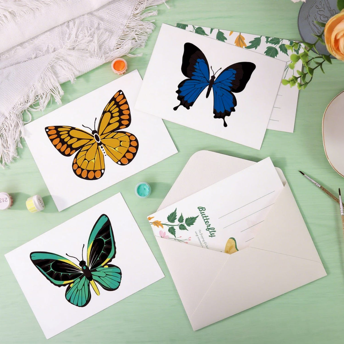 
Paint by Numbers – Postcard | Butterflies & Blooms