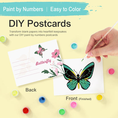 Paint by Numbers – Postcard | Butterflies & Blooms