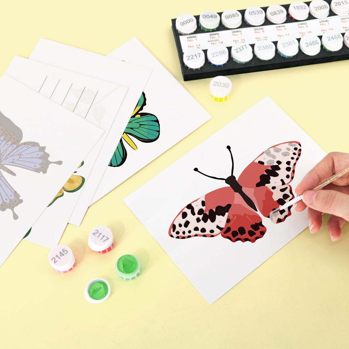 
Paint by Numbers – Postcard | Butterflies & Blooms