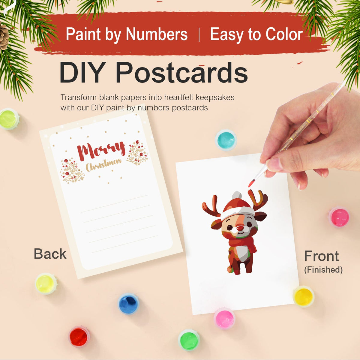 
Paint by Numbers – Postcard | Merry Christmas