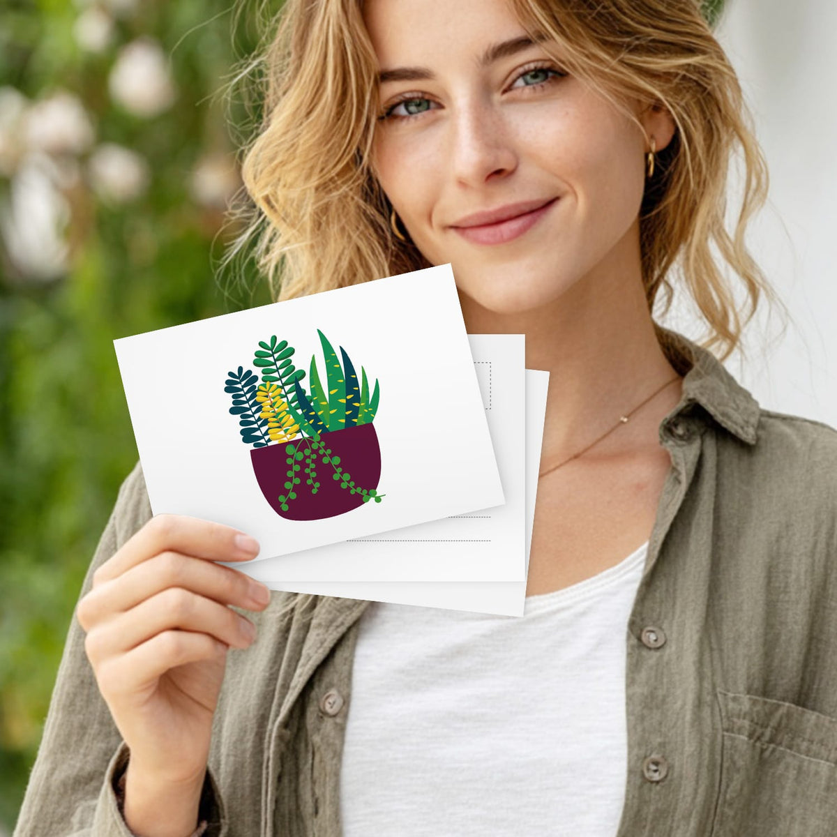 
Paint by Numbers – Postcard | Potted Plants