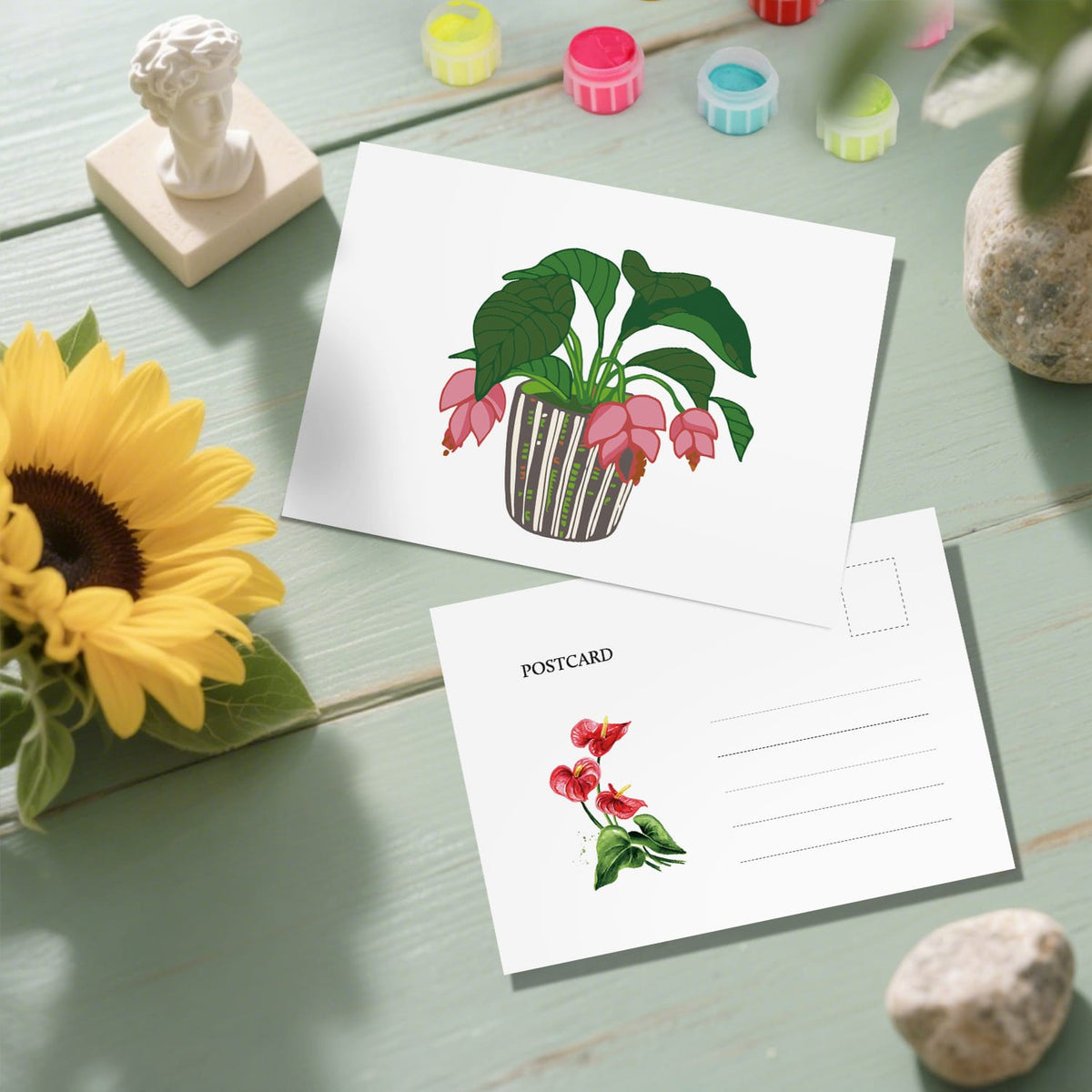 
Paint by Numbers – Postcard | Potted Plants