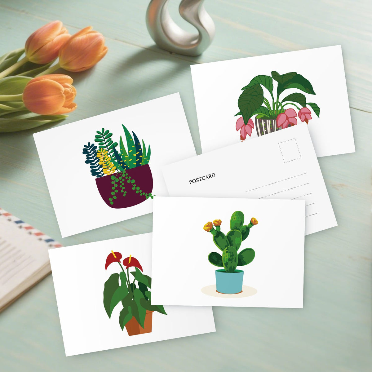 
Paint by Numbers – Postcard | Potted Plants