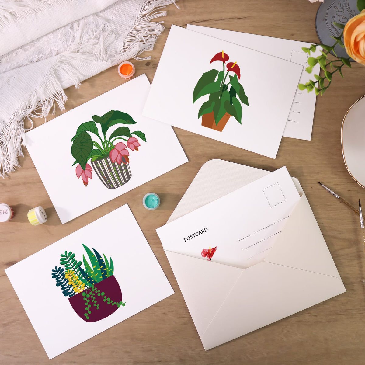 
Paint by Numbers – Postcard | Potted Plants