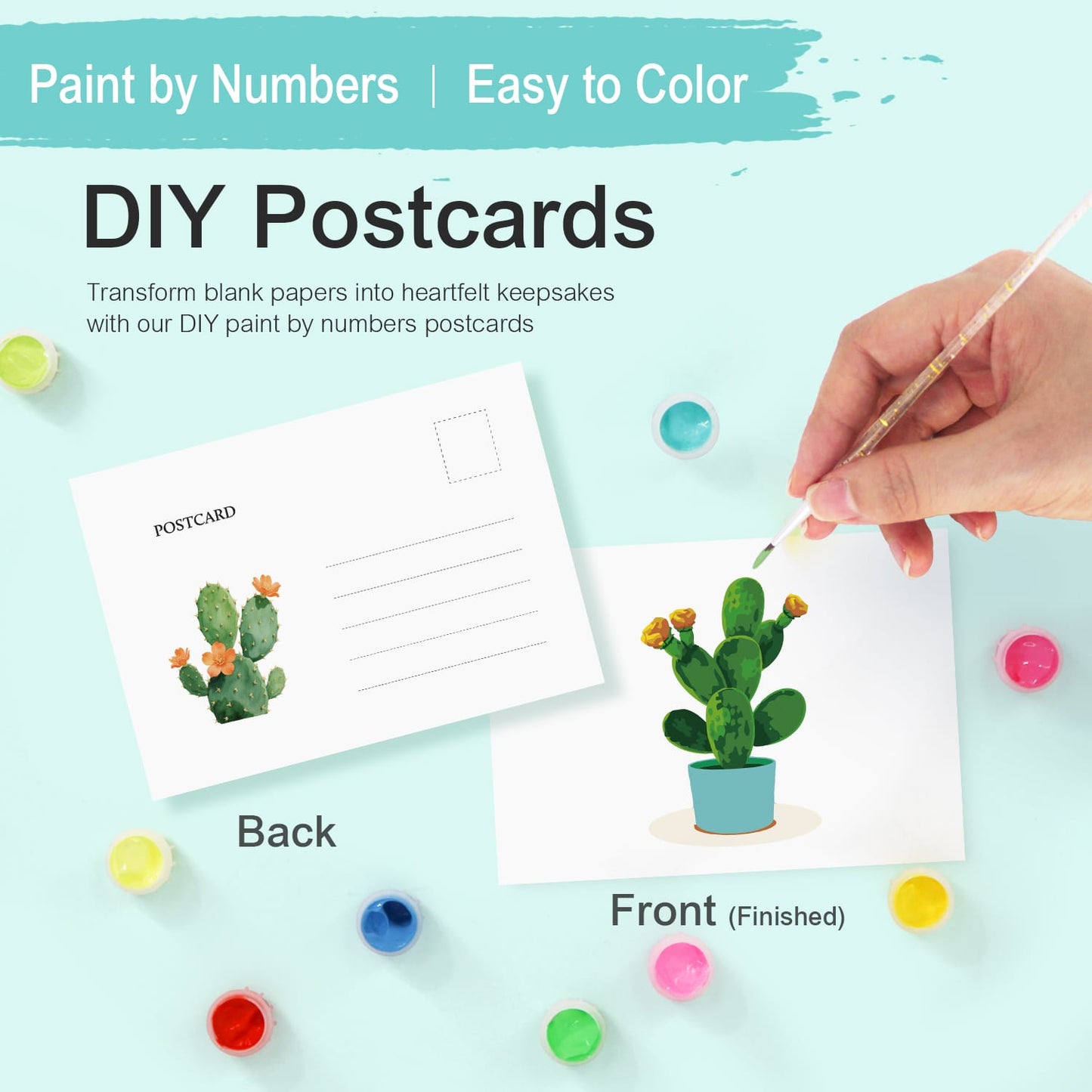 Paint by Numbers – Postcard | Potted Plants