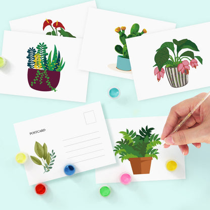 Paint by Numbers – Postcard | Potted Plants