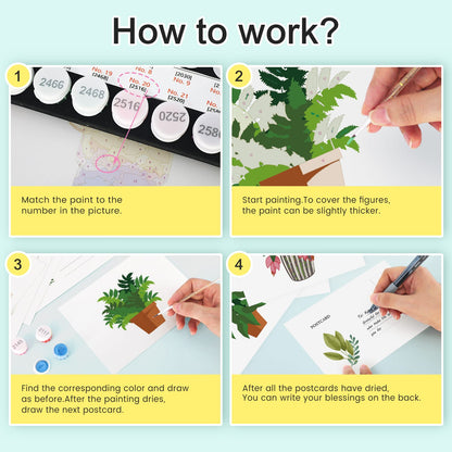 Paint by Numbers – Postcard | Potted Plants