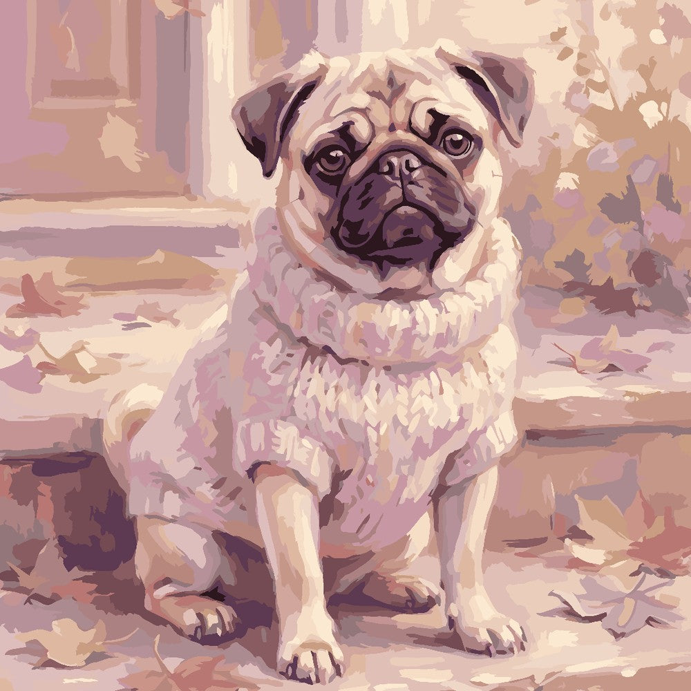 Paint by Numbers - Pug in a Sweater