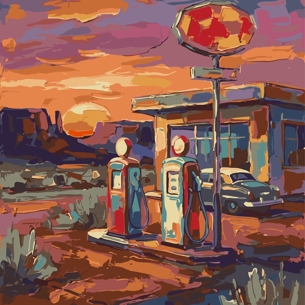 Paint by Numbers - Route 66 Gas Station