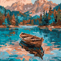 Paint by Numbers - Rowboat on the Mountain Lake