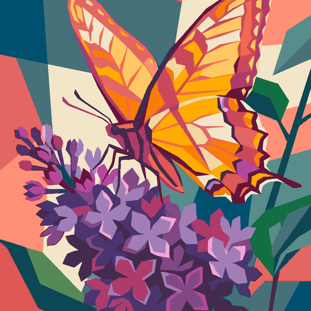 Paint by Numbers - Swallowtail on Lilac