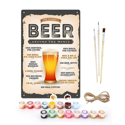 Paint by Numbers – Vintage Metal Bar Art | Beer Around the World