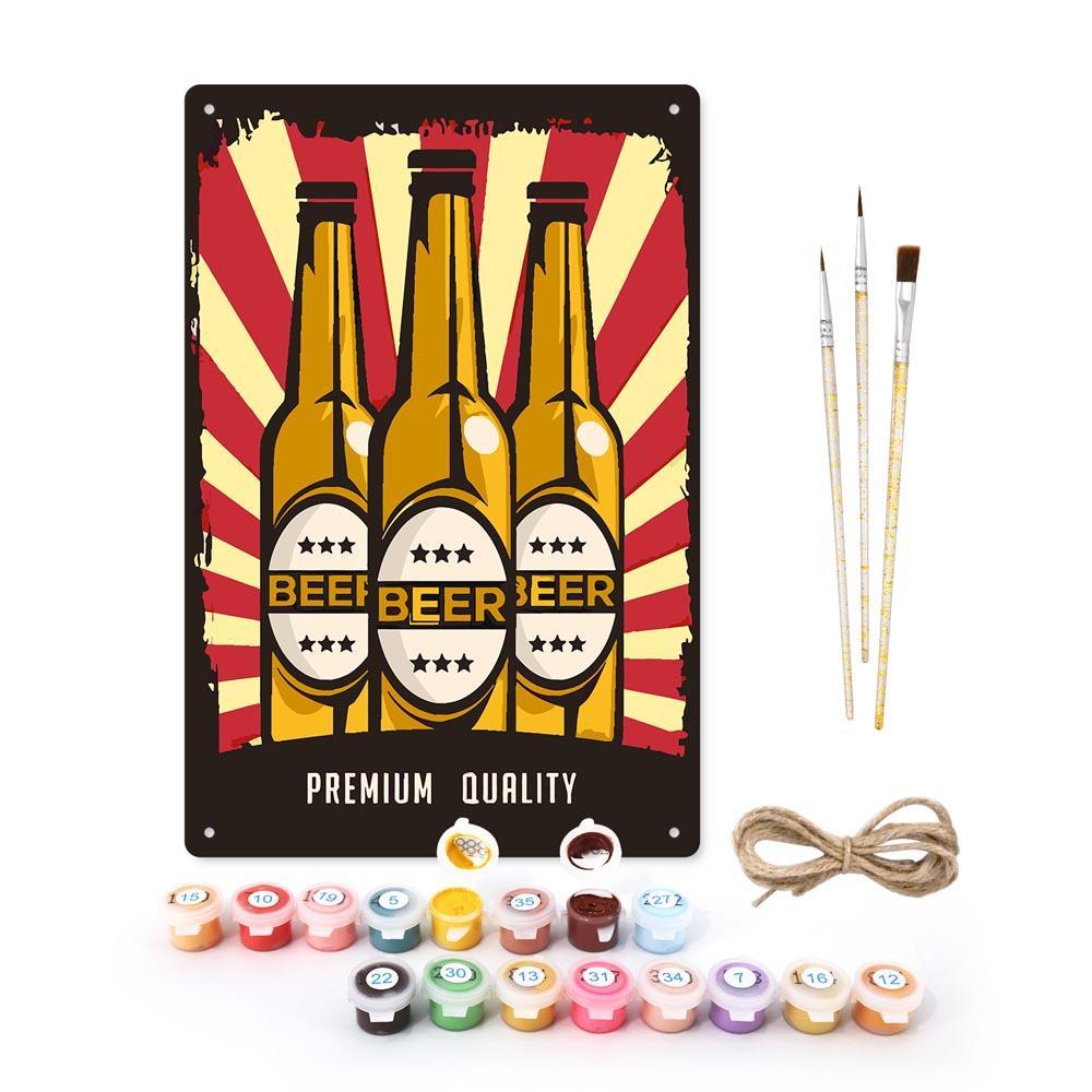 
Paint by Numbers – Vintage Metal Bar Art | Beer Trio Poster