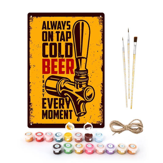 Paint by Numbers – Vintage Metal Bar Art | Cold Beer On Tap